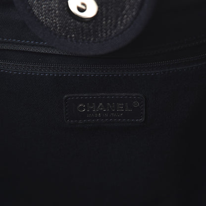 Chanel Denim Large Deauville Tote Blue Orange 9 of 10