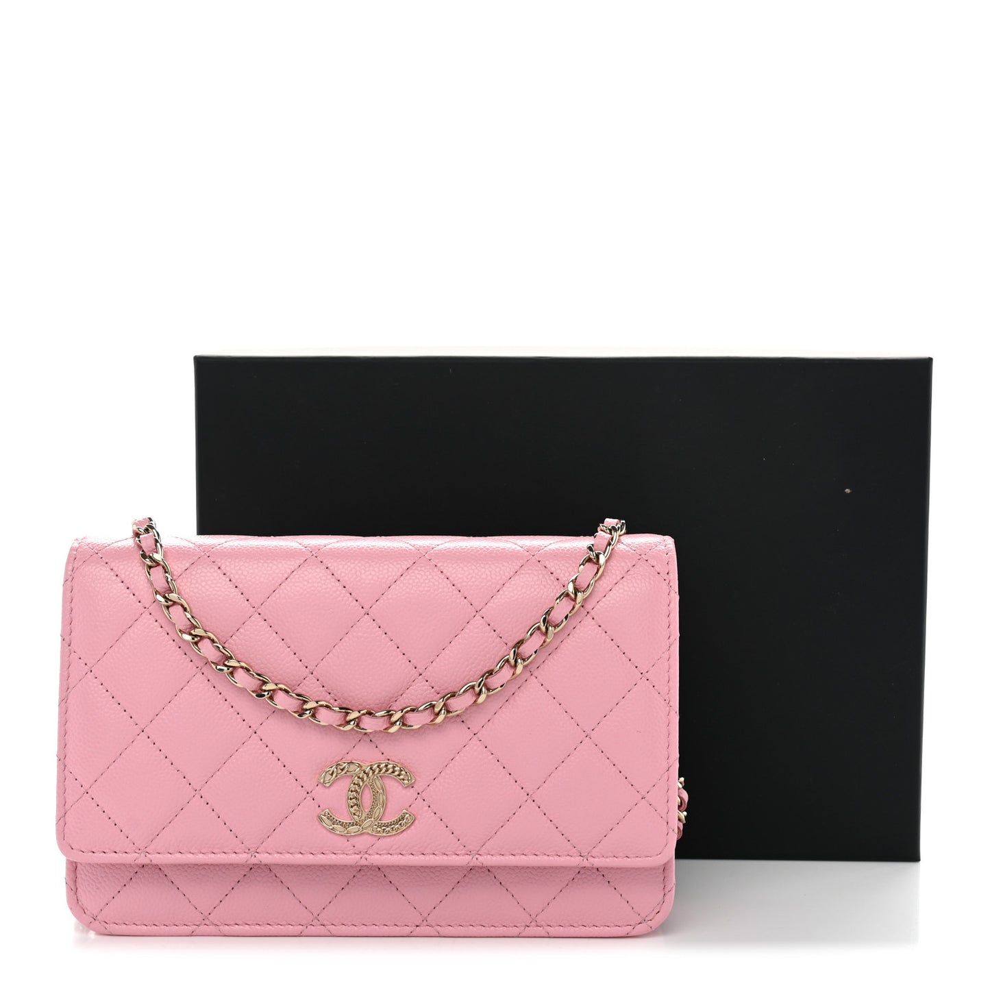 Caviar Quilted Multi Chain Wallet On Chain WOC Light Pink