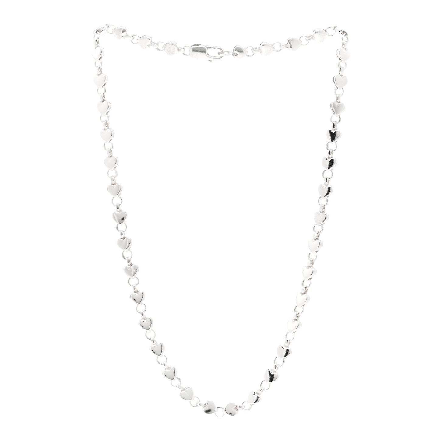 Sterling Silver Heart Link Necklace