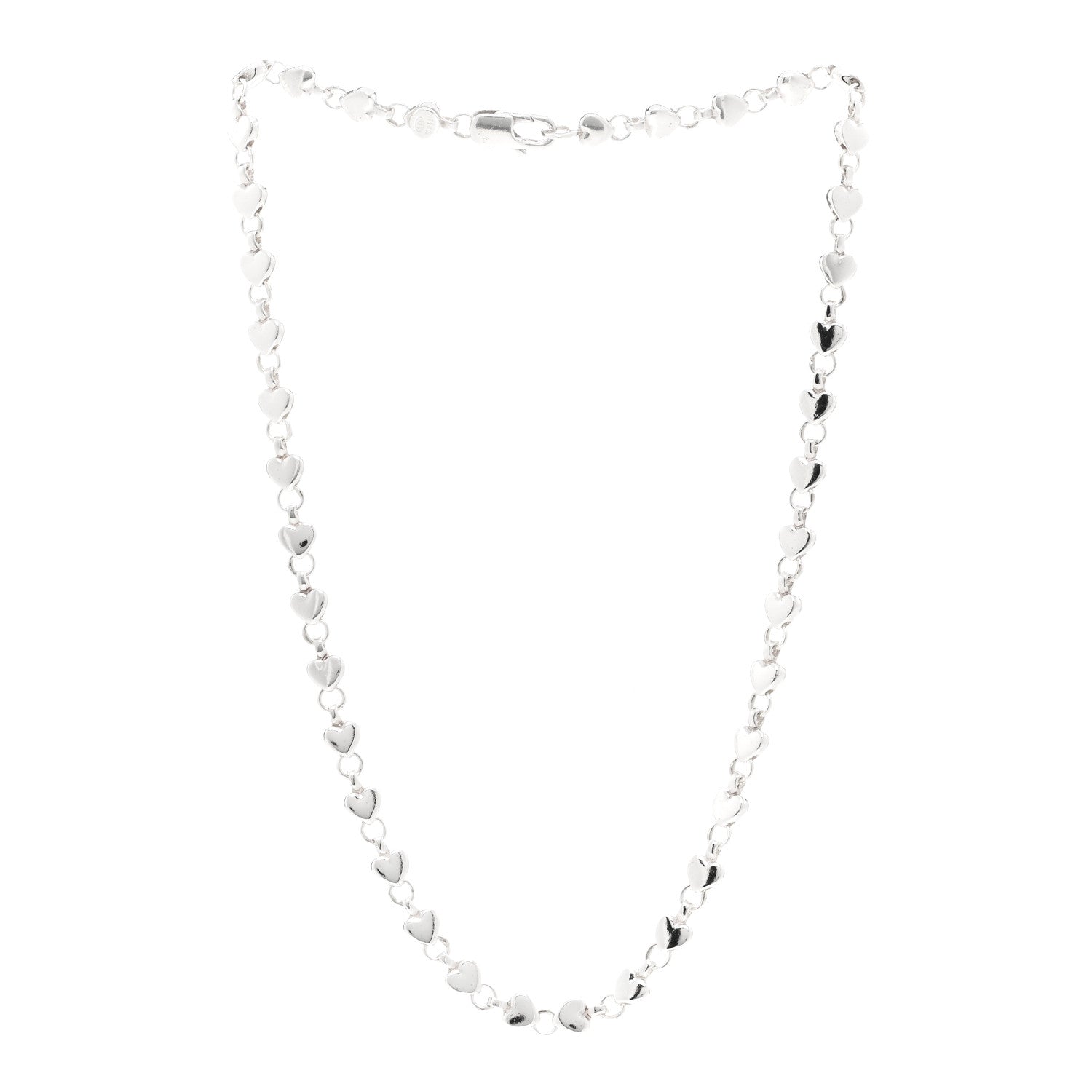 Tiffany Sterling Silver Heart Link Necklace 3 of 4