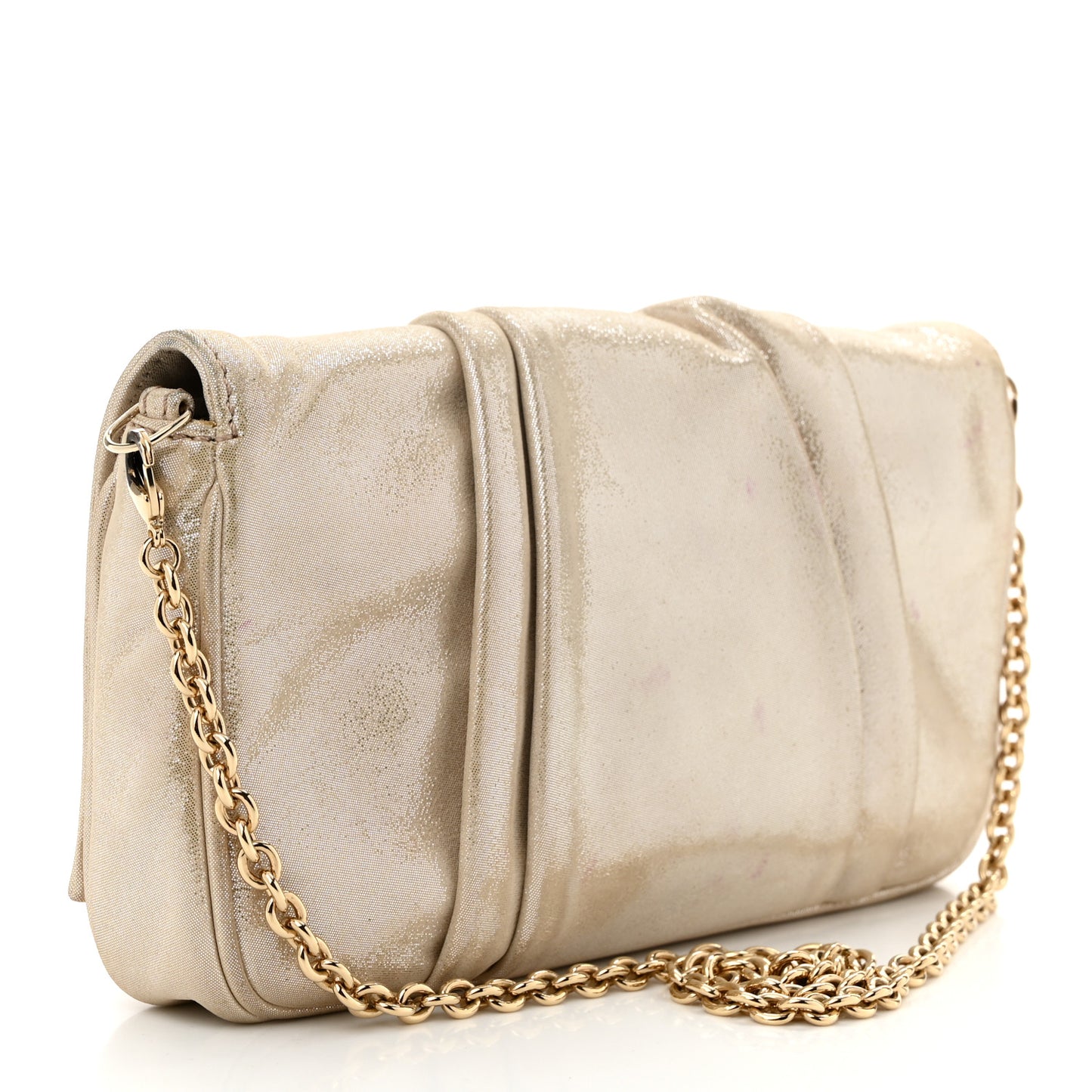Metallic Calfskin Mia Pochette Beige