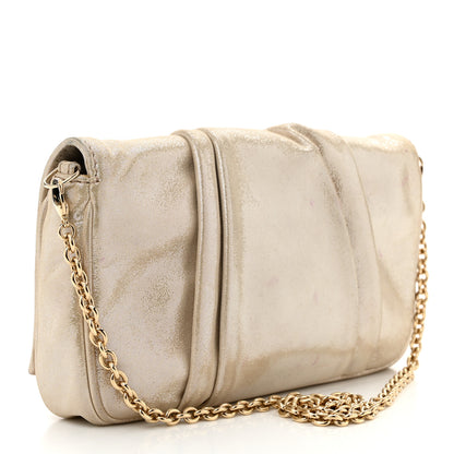 Fendi Metallic Calfskin Mia Pochette Beige 3 of 14
