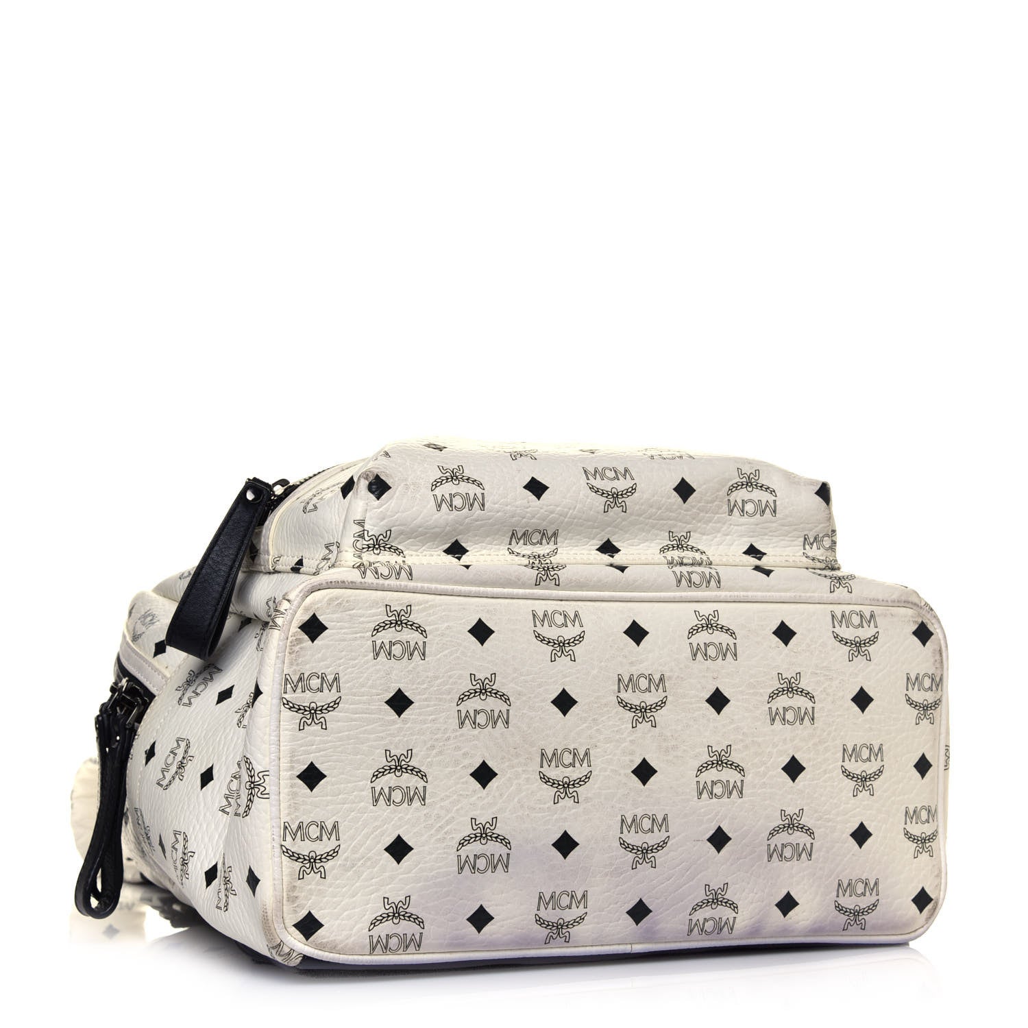 MCM Visetos Medium Studded Stark Backpack White 3 of 10
