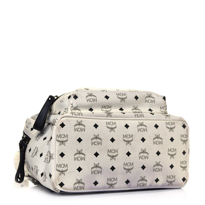 MCM Visetos Medium Studded Stark Backpack White 3 of 10