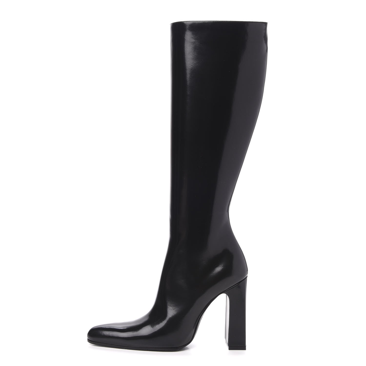 Balenciaga Patent Knee High Calfskin 110mm Boots 38 Black 1 of 8