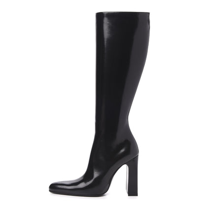 Balenciaga Patent Knee High Calfskin 110mm Boots 38 Black 1 of 8