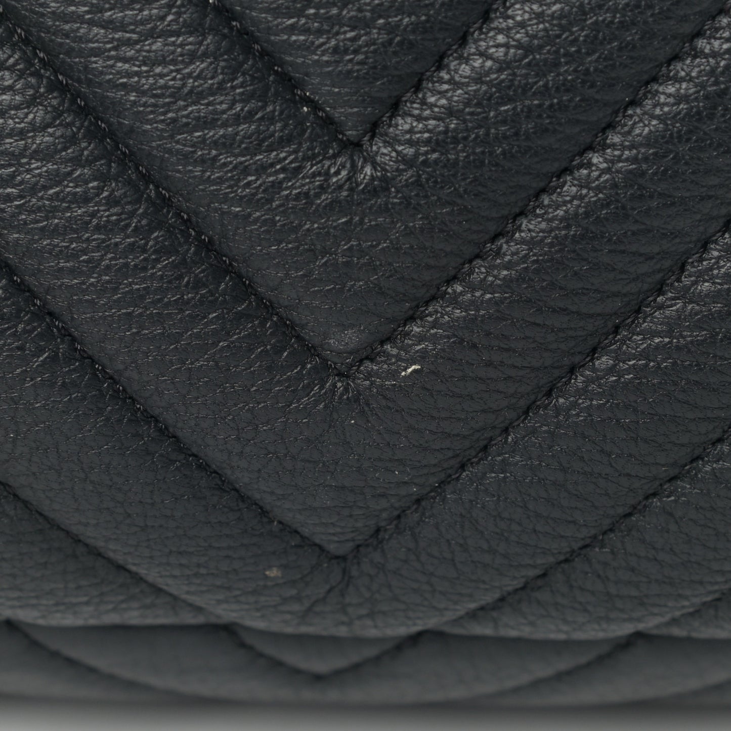 Deerskin Chevron Large CC Chain Bucket Drawstring Bag Black