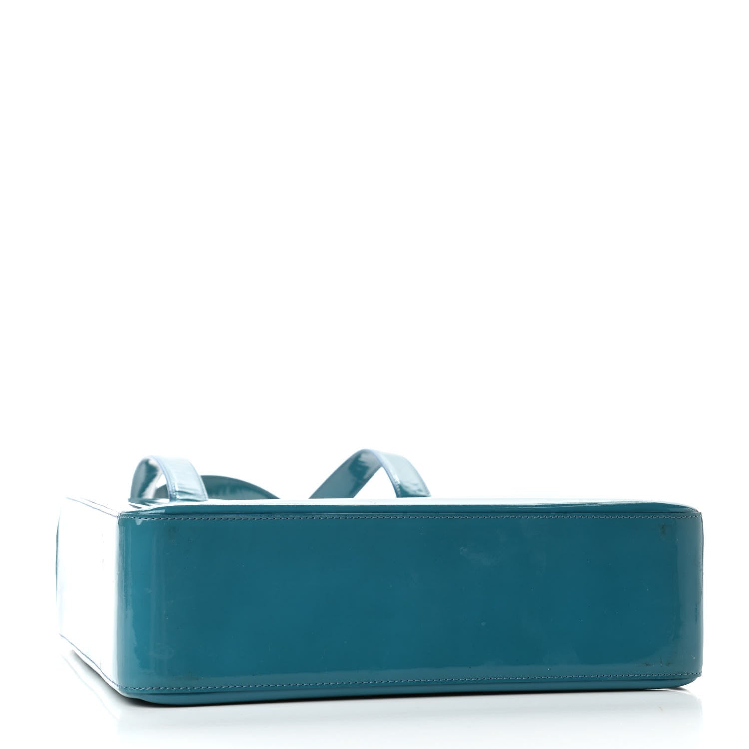 Chanel Patent Logo Tote Turquoise 3 of 4
