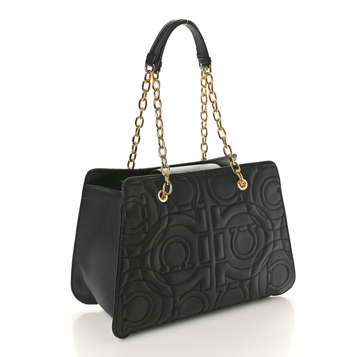 Calfskin Quilted Tote Bag Black
