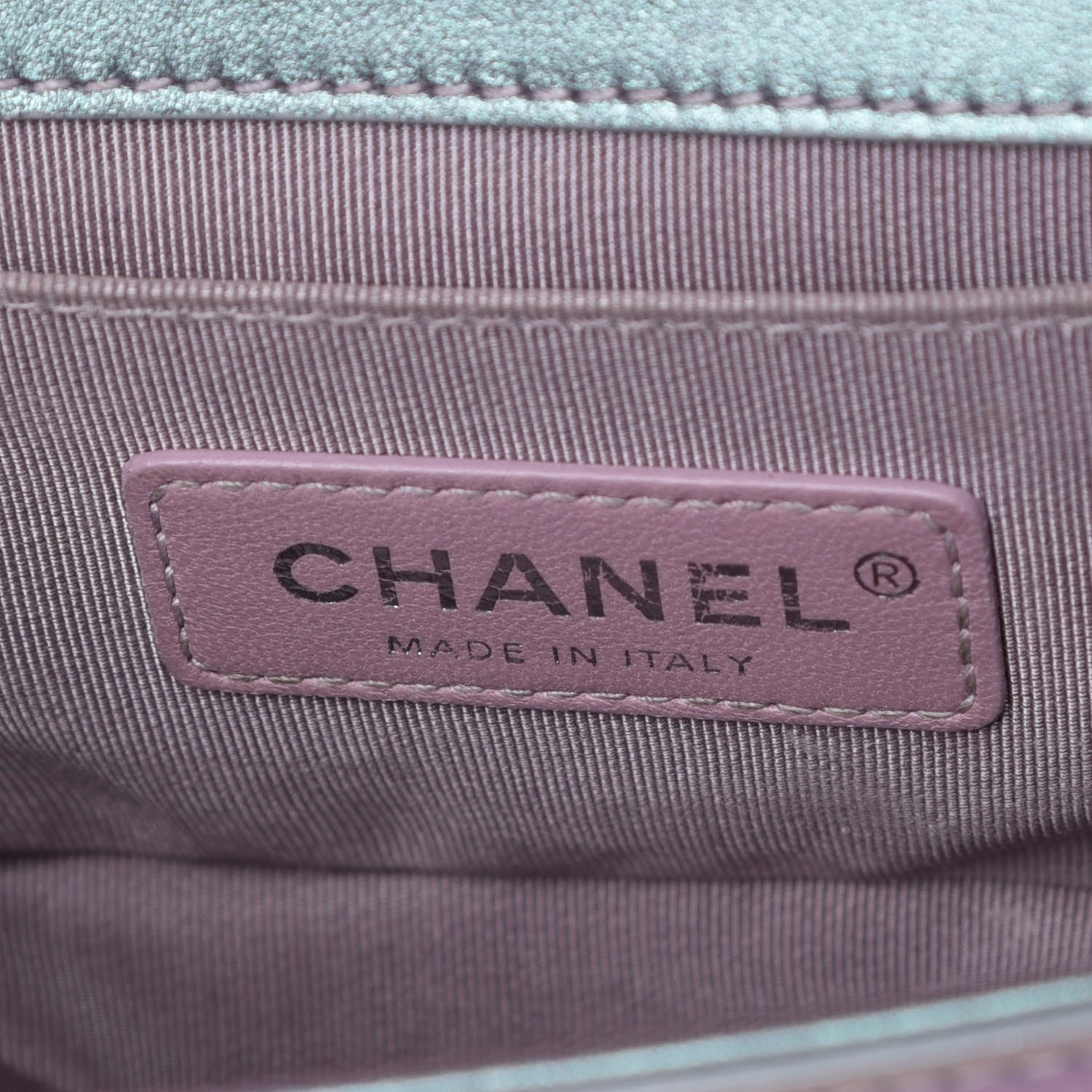 Chanel Iridescent Patent Calfskin PVC Quilted Small Boy Flap Light Purple 8 of 12