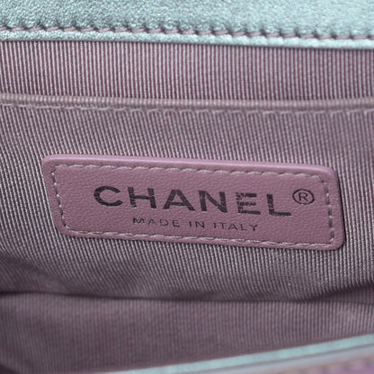Chanel Iridescent Patent Calfskin PVC Quilted Small Boy Flap Light Purple 8 of 12