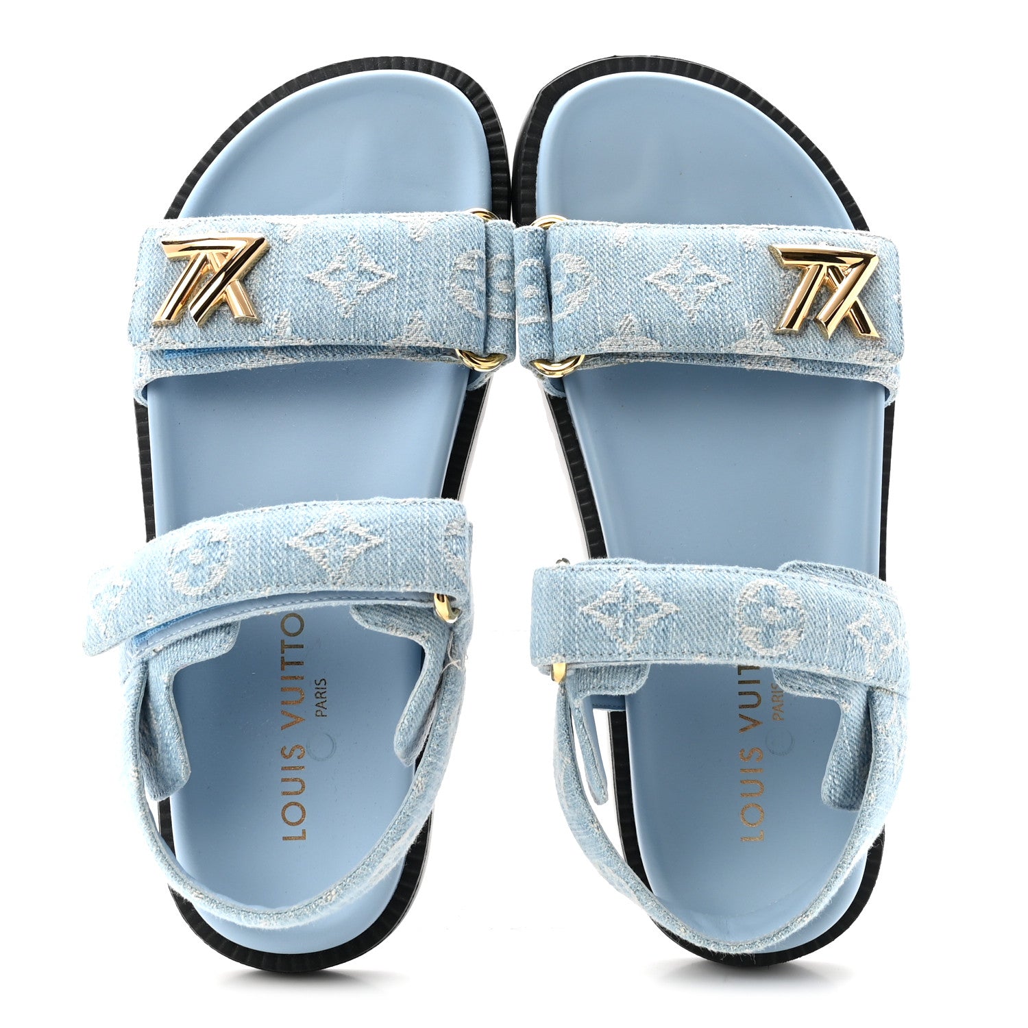 Louis Vuitton Denim Monogram LV Sunset Comfort Flat Sandals 37