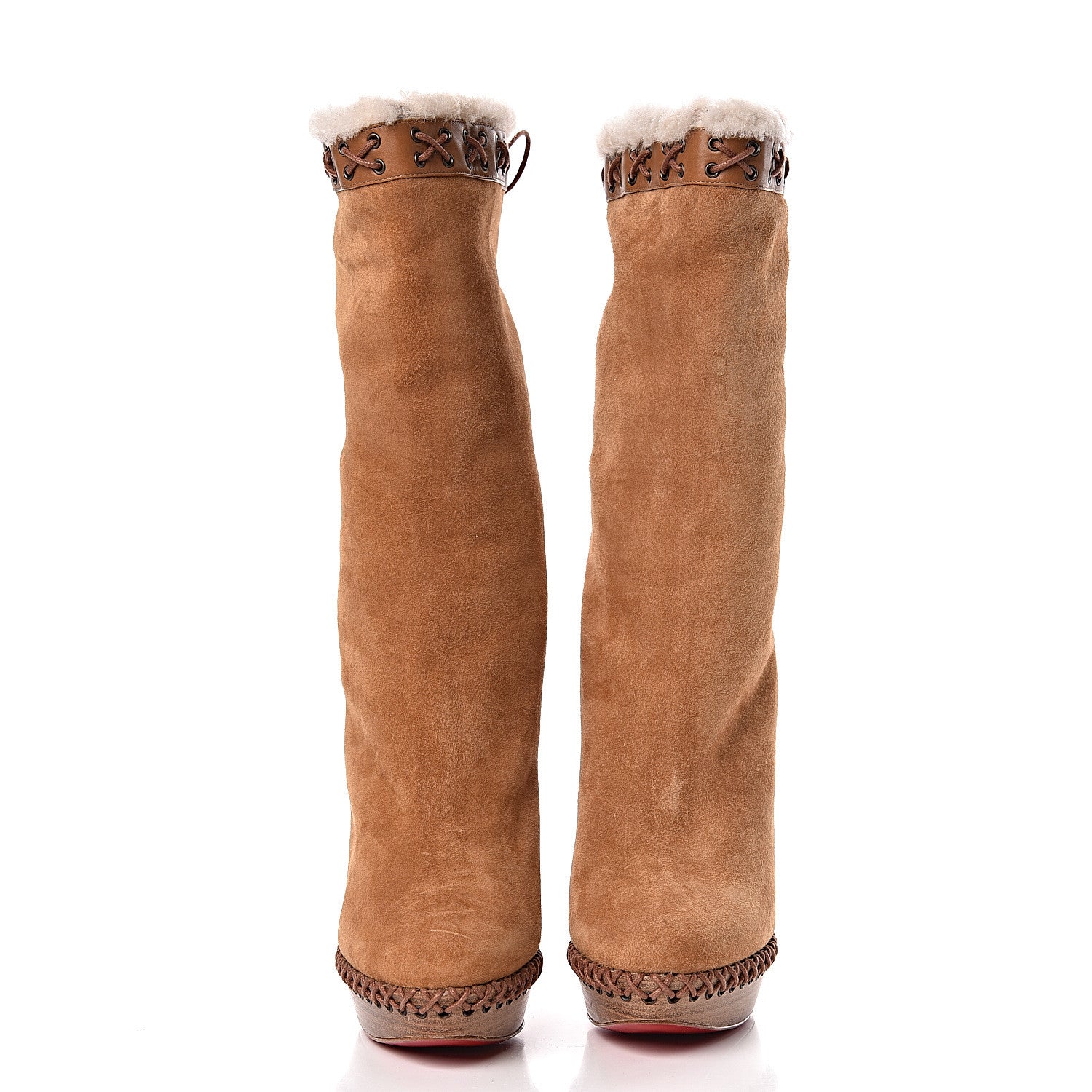 Christian Louboutin Suede Step N Roll 140 Platform Boots 40 Cuir Jaune 2 of 8