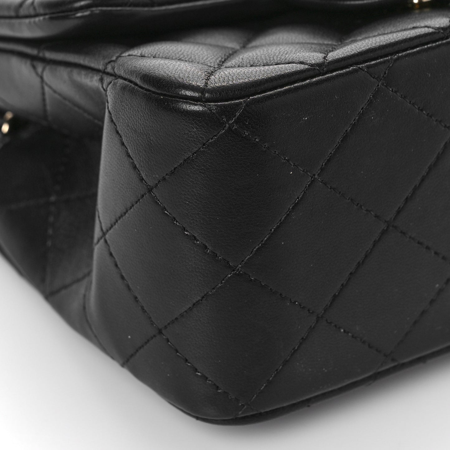 Lambskin Quilted Mini Square Flap Black