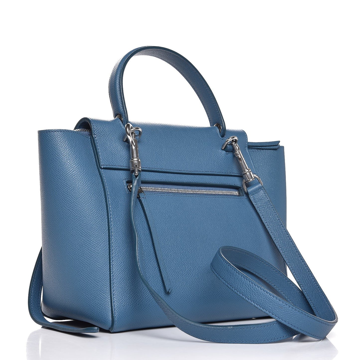 Grained Calfskin Micro Belt Bag Washed Blue