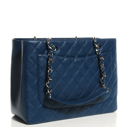 Chanel Caviar Grand Shopping Tote GST Dark Blue 3 of 8