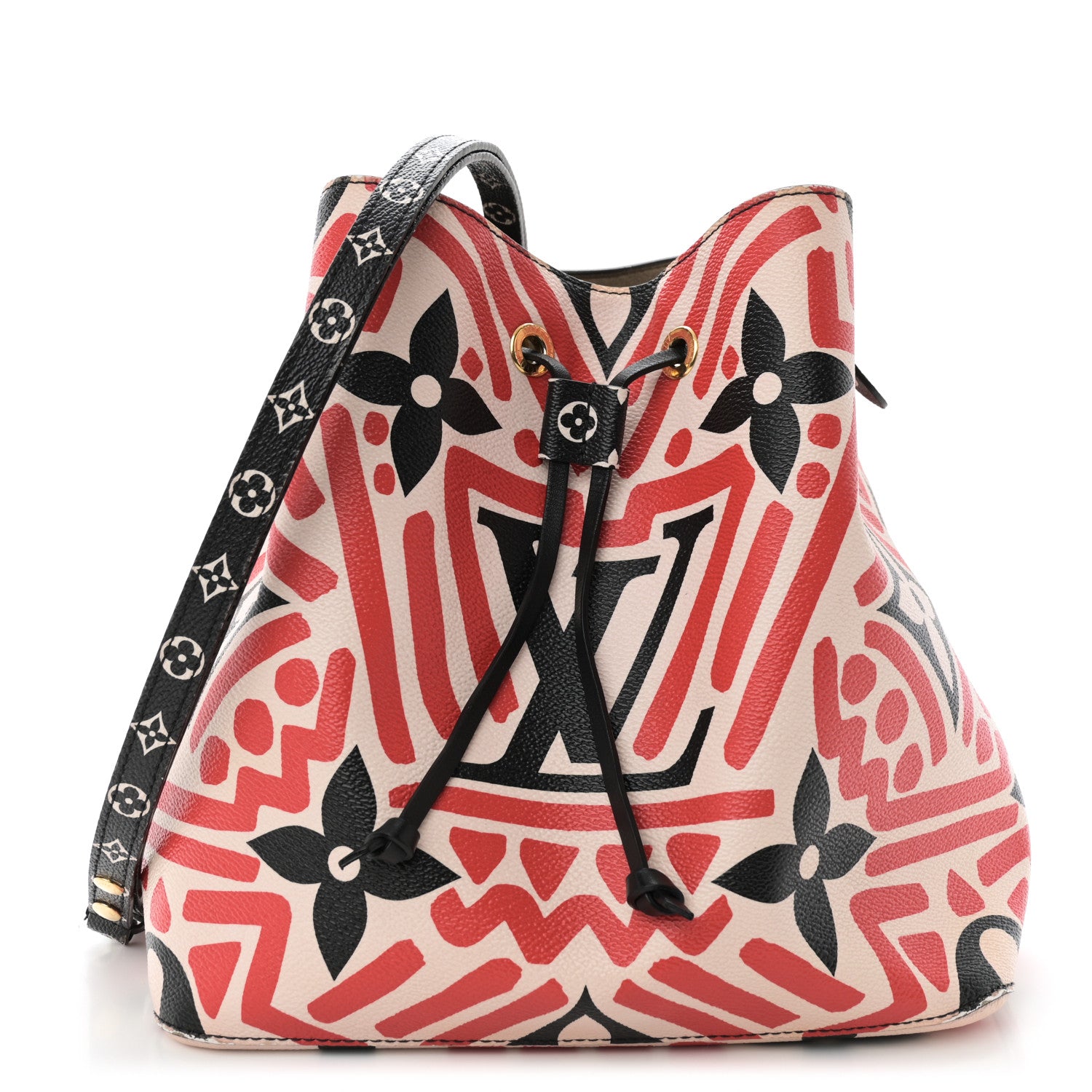 Louis Vuitton Monogram Giant Crafty NeoNoe MM Creme Rouge Black 1 of 12