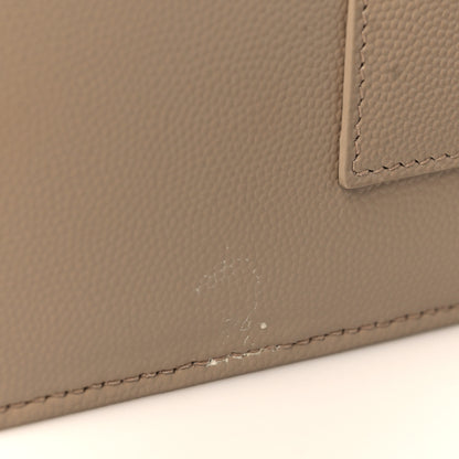 Saint Laurent Grain De Poudre Chevron Monogram Large Bill Pouch Dark Beige 8 of 8