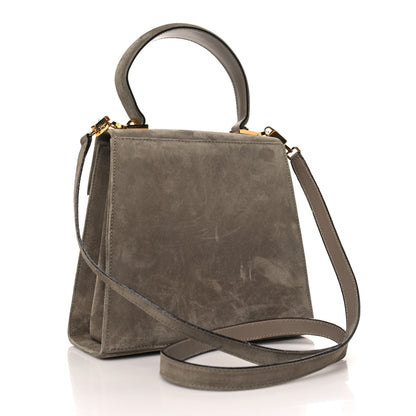 Salvatore Ferragamo Suede Gancini 2-Way Top Handle Bag Taupe 3 of 11