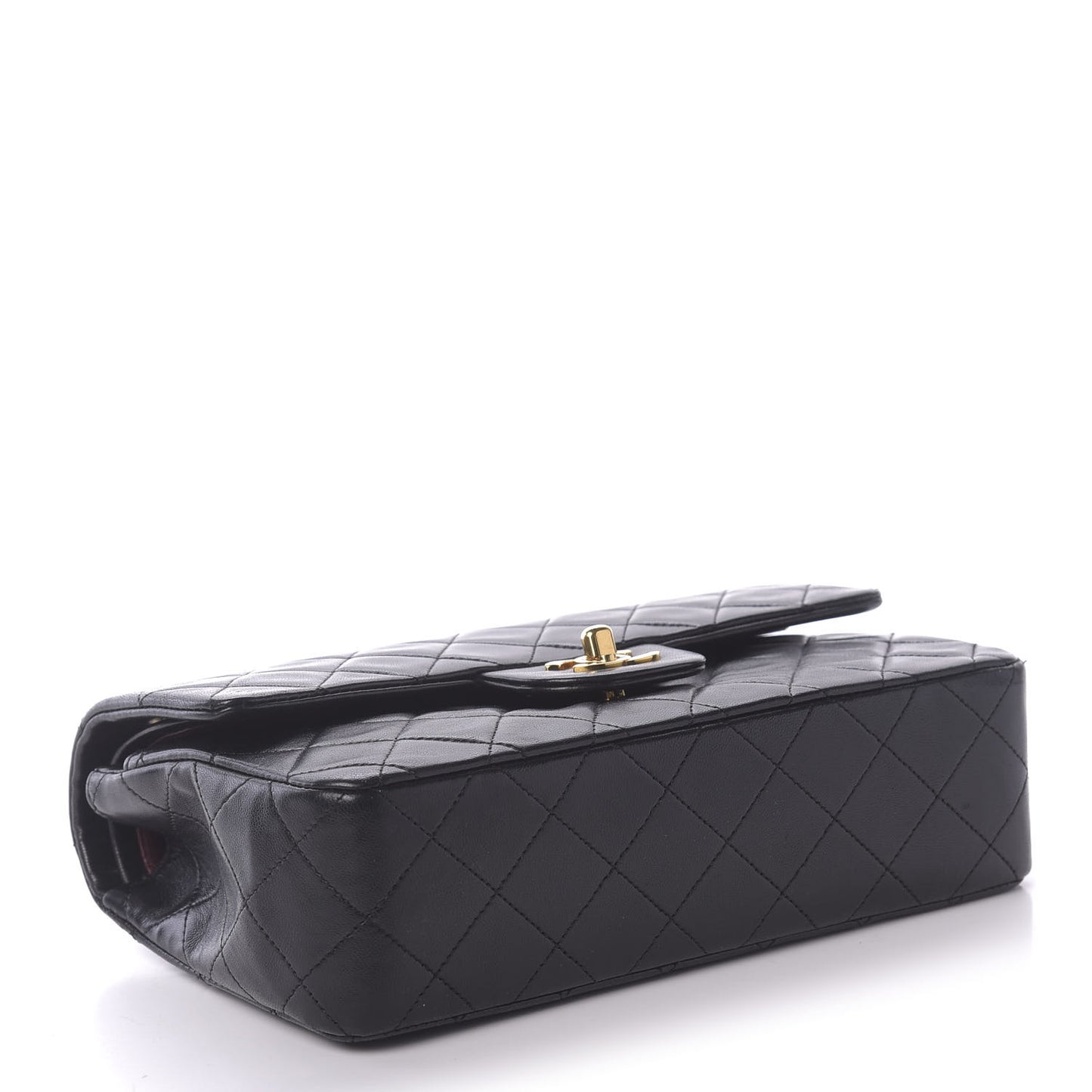 Lambskin Quilted Small Double Flap Black