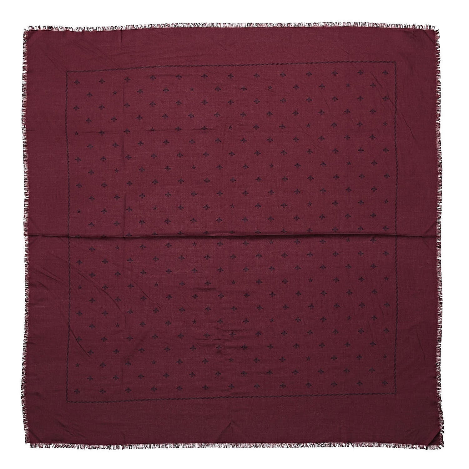 Gucci Wool Silk Bee Star Sternanis Scarf Shawl Amaranth Blue 1 of 5