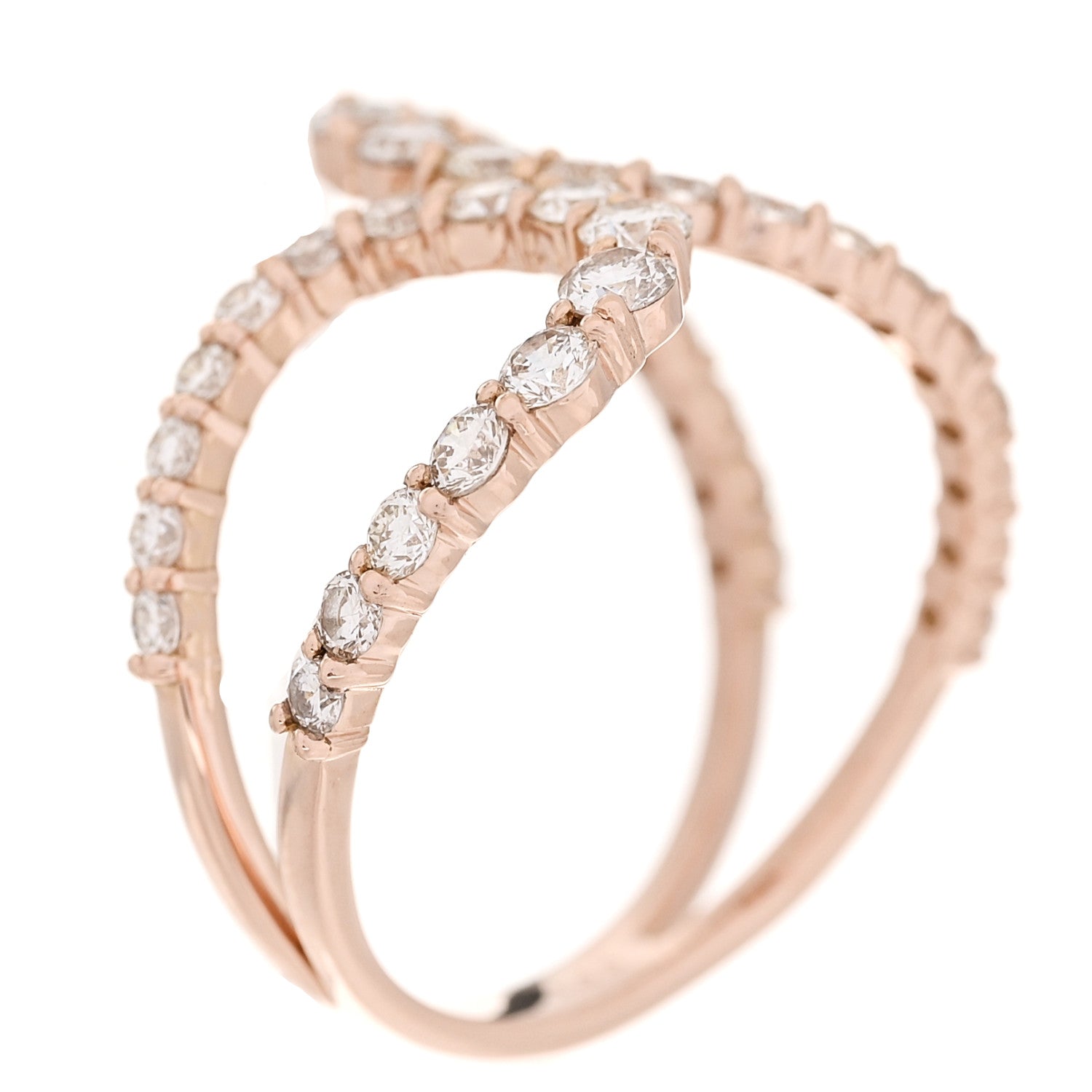 Parker & West by FASHIONPHILE 18K Rose Gold Diamond 1.00ctw Double Loop Ring 52 6 7 of 10