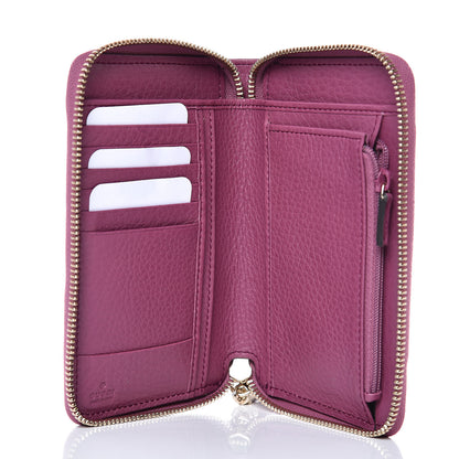 Gucci Pebbled Calfskin Medium Soho Zip Around Wallet Peonia Flower 5 of 8