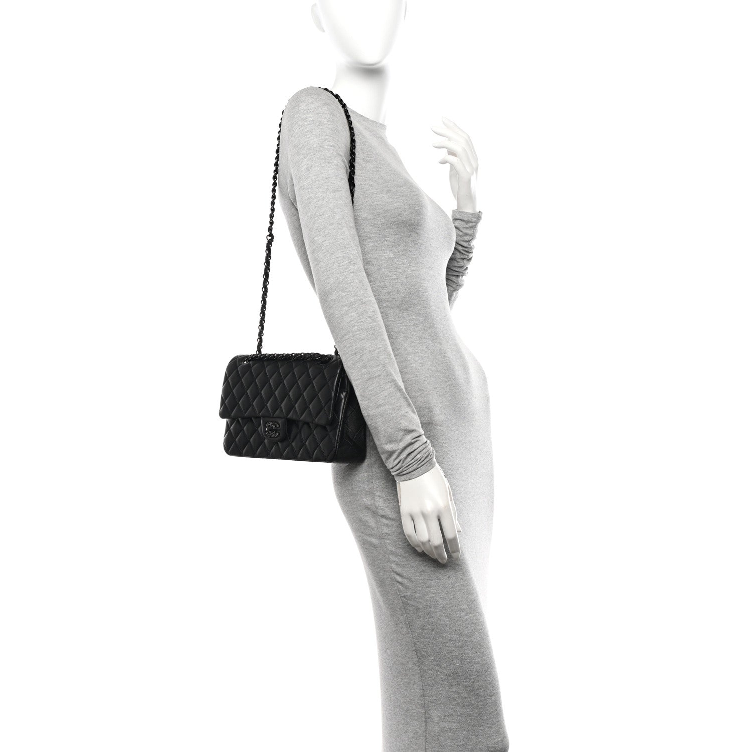 Chanel Lambskin Quilted Medium Double Flap So Black 2 of 13