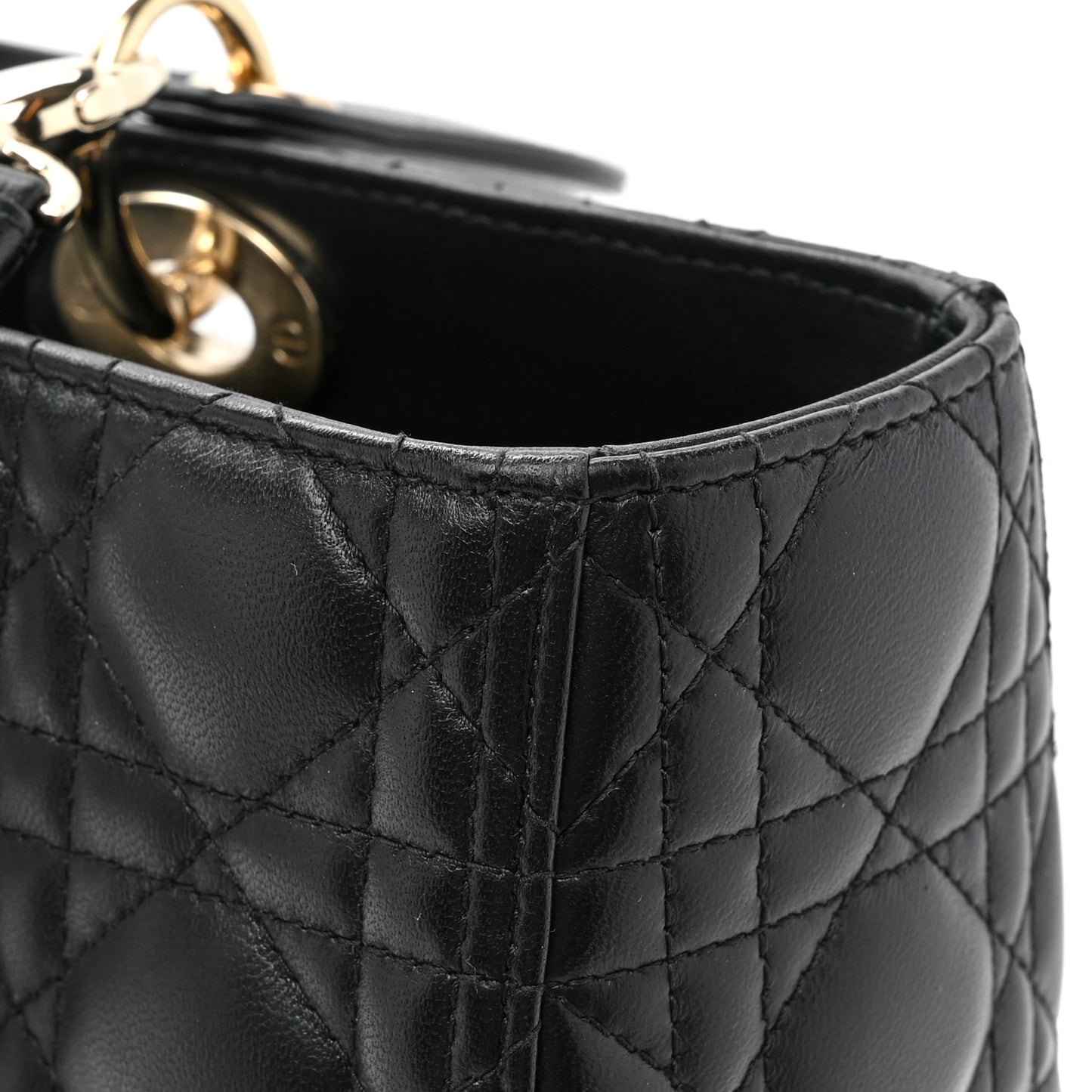 Lambskin Cannage Large Lady Dior Black