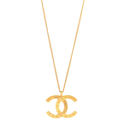 Chanel Metal CC Paris Button Necklace Gold 1 of 7