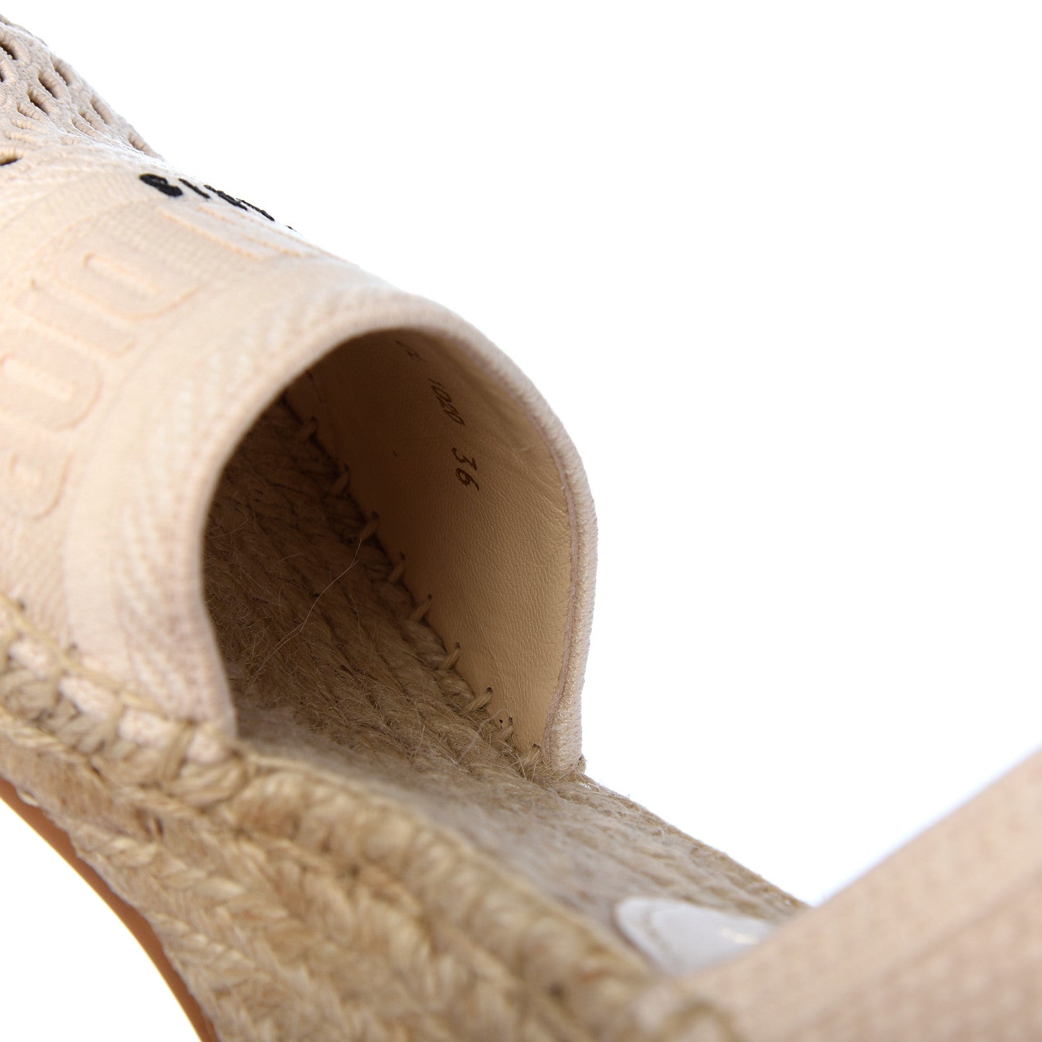 Christian Dior Canvas Embroidered Granville Ankle Tie Espadrille Wedges 36 Cream 10 of 24