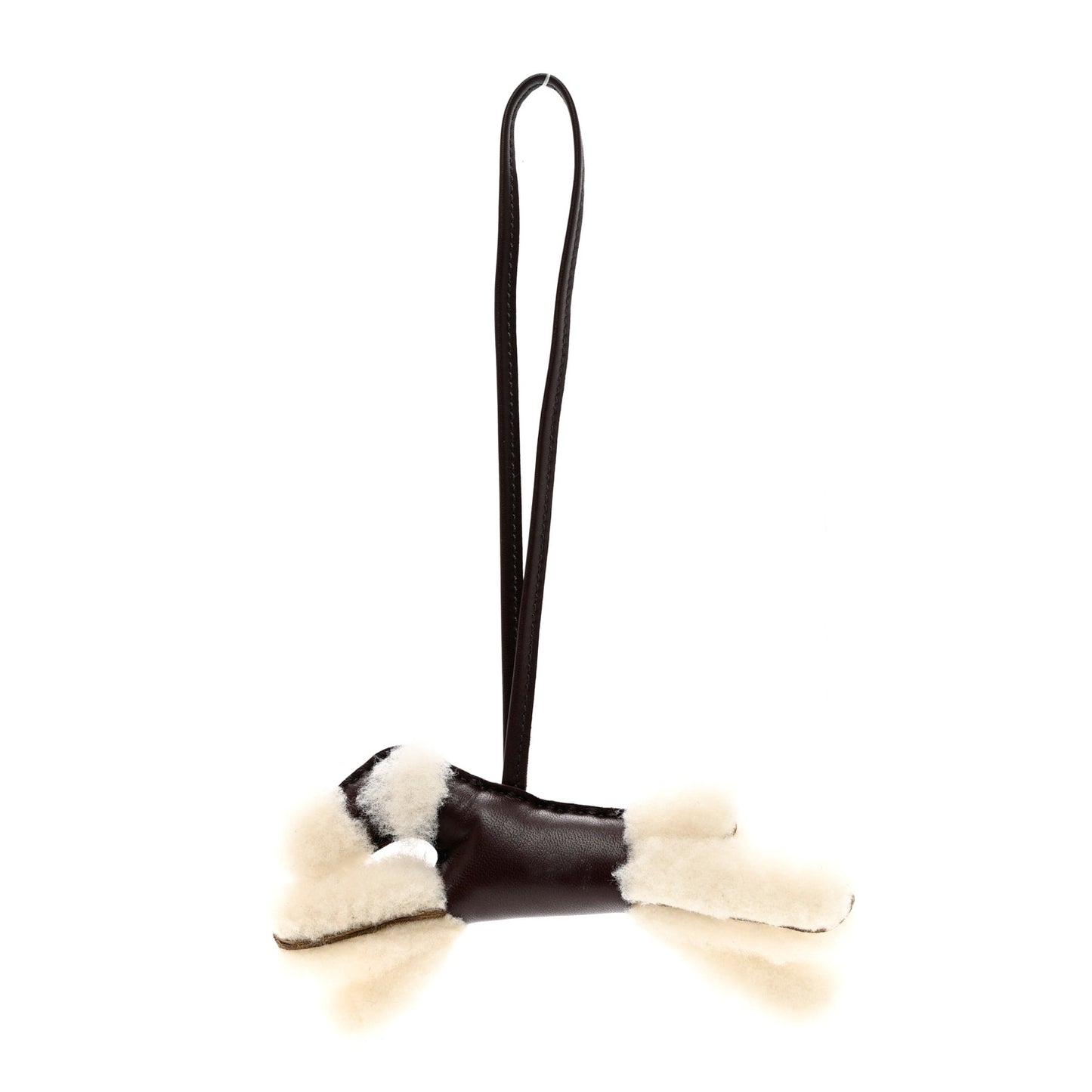 Milo Lambskin Shearling Budy Charm Chocolate