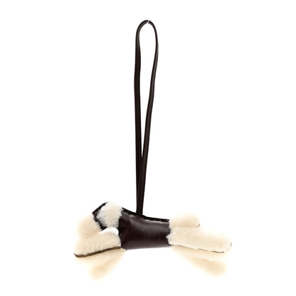 Hermes Milo Lambskin Shearling Budy Charm Chocolate 1 of 4