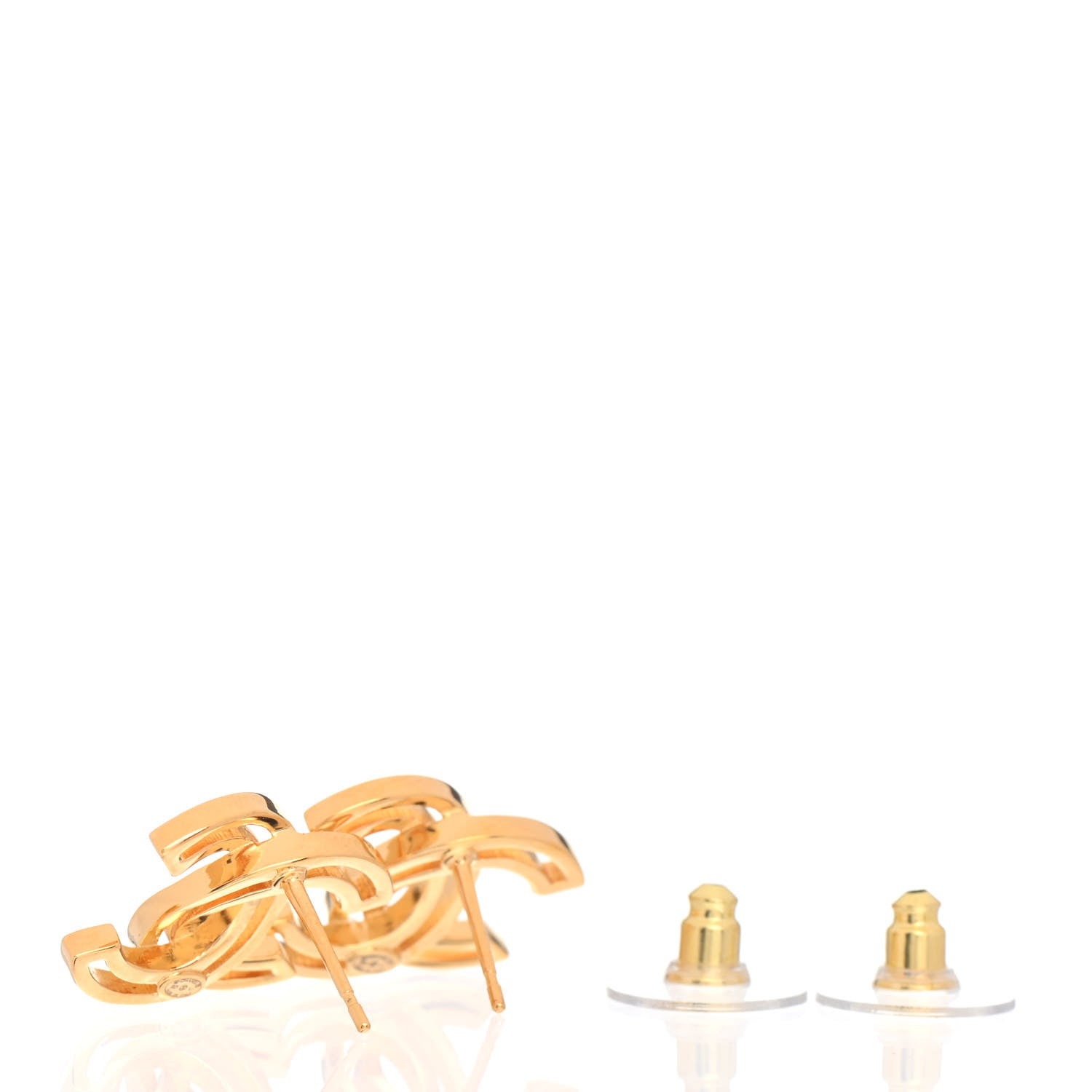 Chanel Metal Obazine CC Earrings Gold 3 of 4