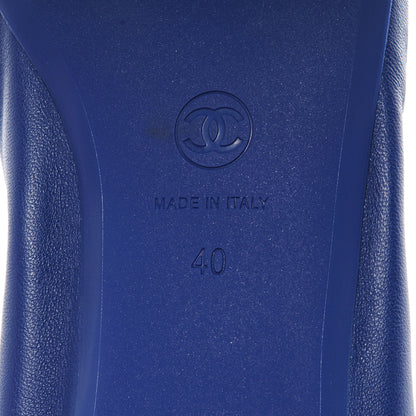 Chanel Leather Cap Toe Ballet Flats 40 Royal Blue 6 of 7