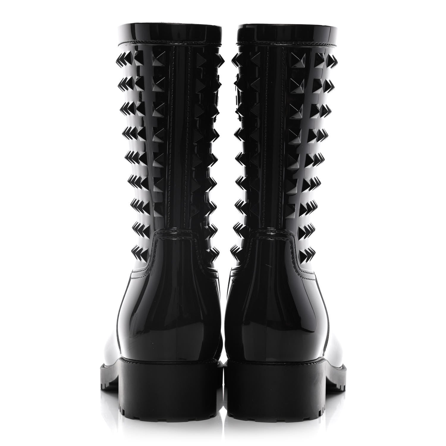 Valentino Garavani Rubber Rockstud Short Rainboots 37 Black 6 of 12