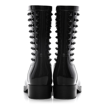 Valentino Garavani Rubber Rockstud Short Rainboots 37 Black 6 of 12