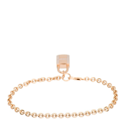 Hermes 18K Rose Gold Diamond Amulettes Cadenas Bracelet SH 3 of 5