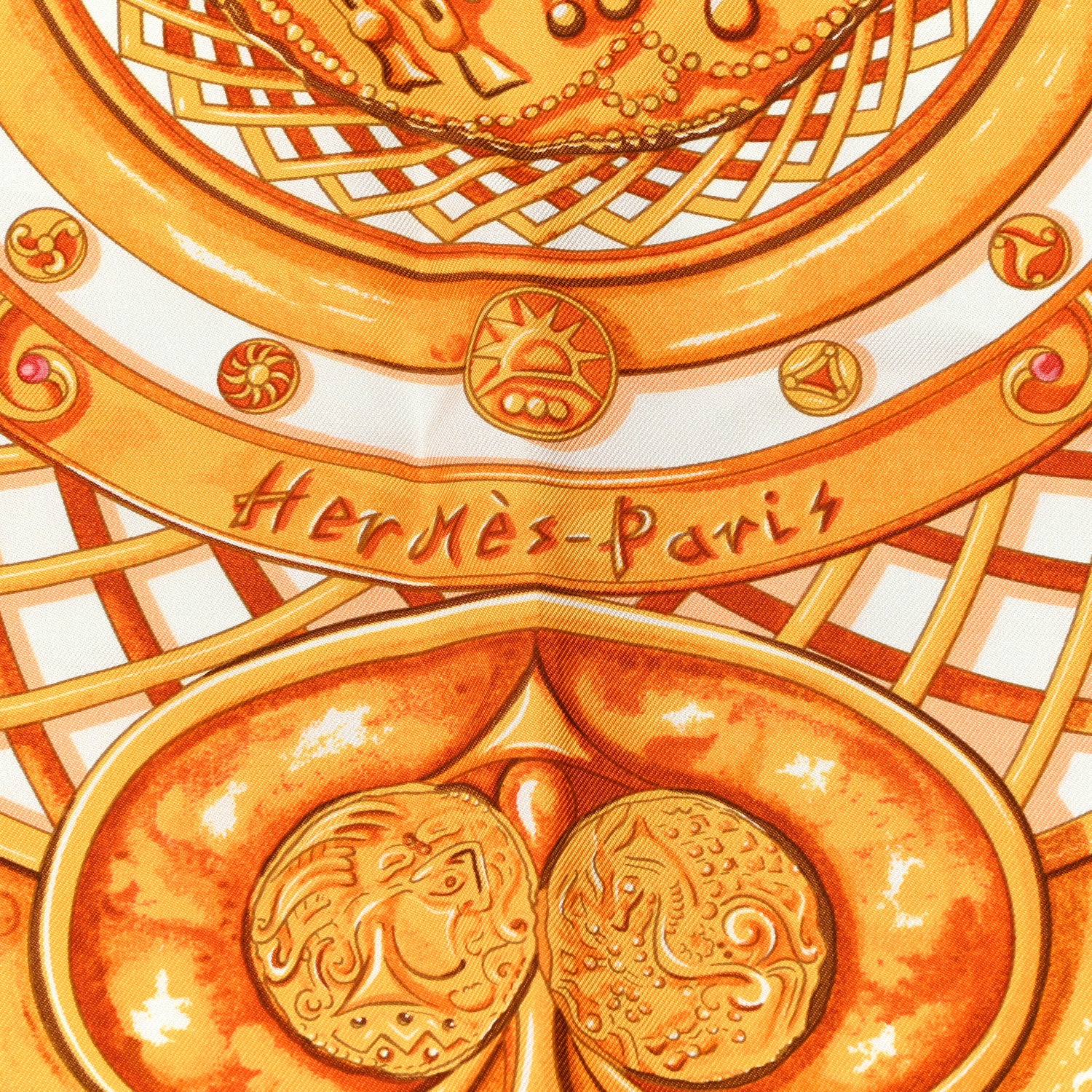 Hermes Silk Monnaies Et Symboles De Parisii Scarf 90 2 of 5