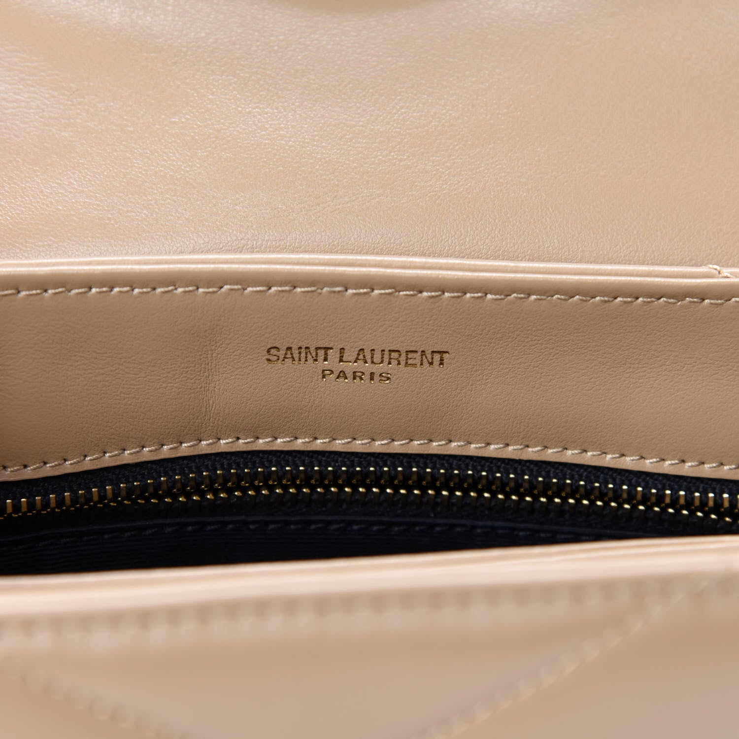 Saint Laurent Calfskin Y Quilted Monogram Toy Loulou Crossbody Bag Latte 9 of 12