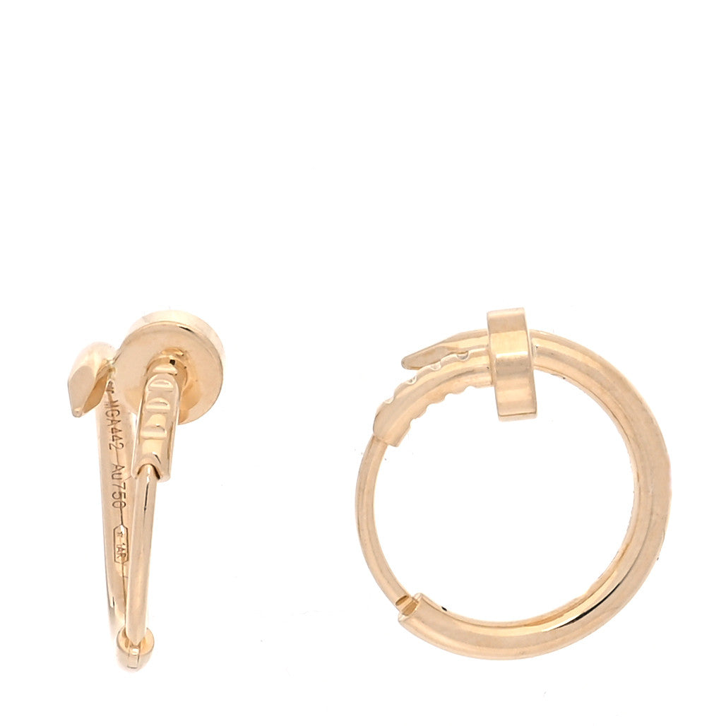 Cartier 18K Yellow Gold Juste Un Clou Hoop Earrings 1 of 4