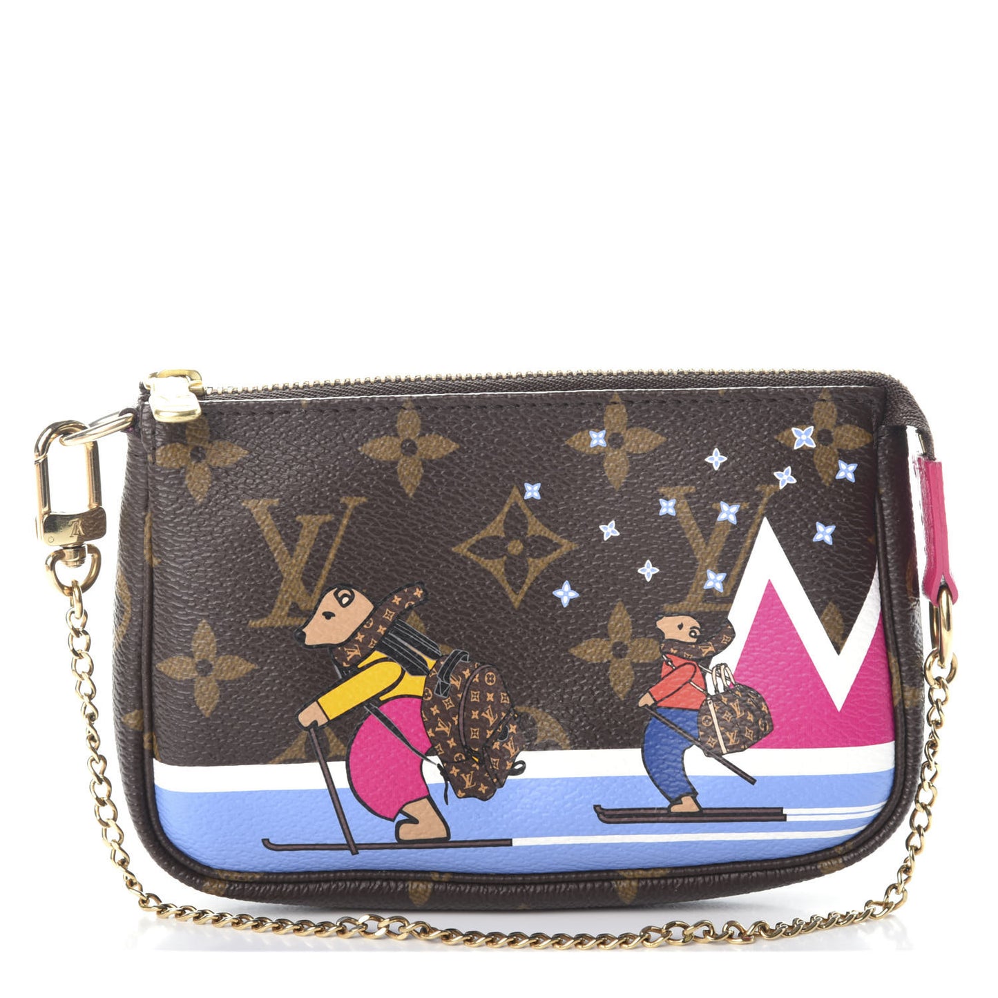 Monogram 2018 Christmas Animation Mini Bears Pochette Accessories