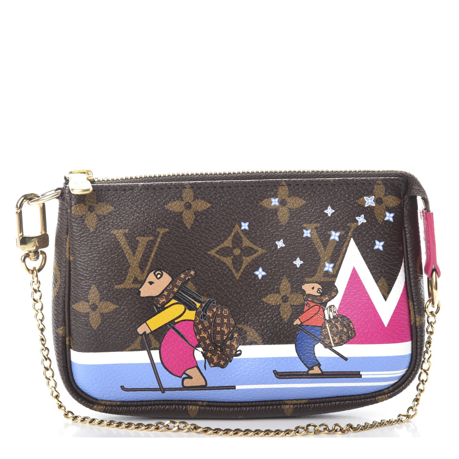Louis Vuitton Monogram 2018 Christmas Animation Mini Bears Pochette Accessories 1 of 7