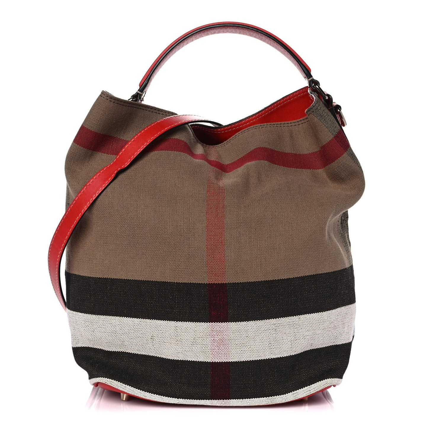 Canvas Mega Check Medium Ashby Hobo Cadmium Red