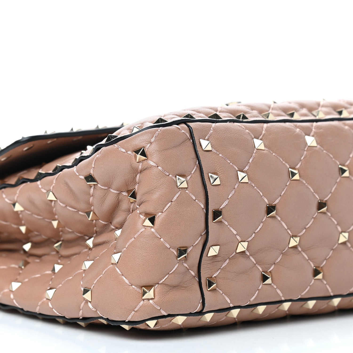 Valentino Garavani Nappa Large Rockstud Spike Shoulder Bag Soft Noisette 9 of 10