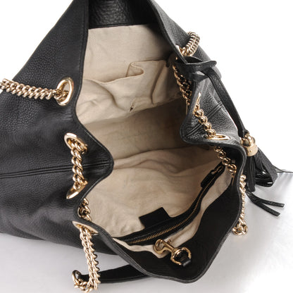 Gucci Pebbled Calfskin Medium Soho Chain Shoulder Bag Black 5 of 8