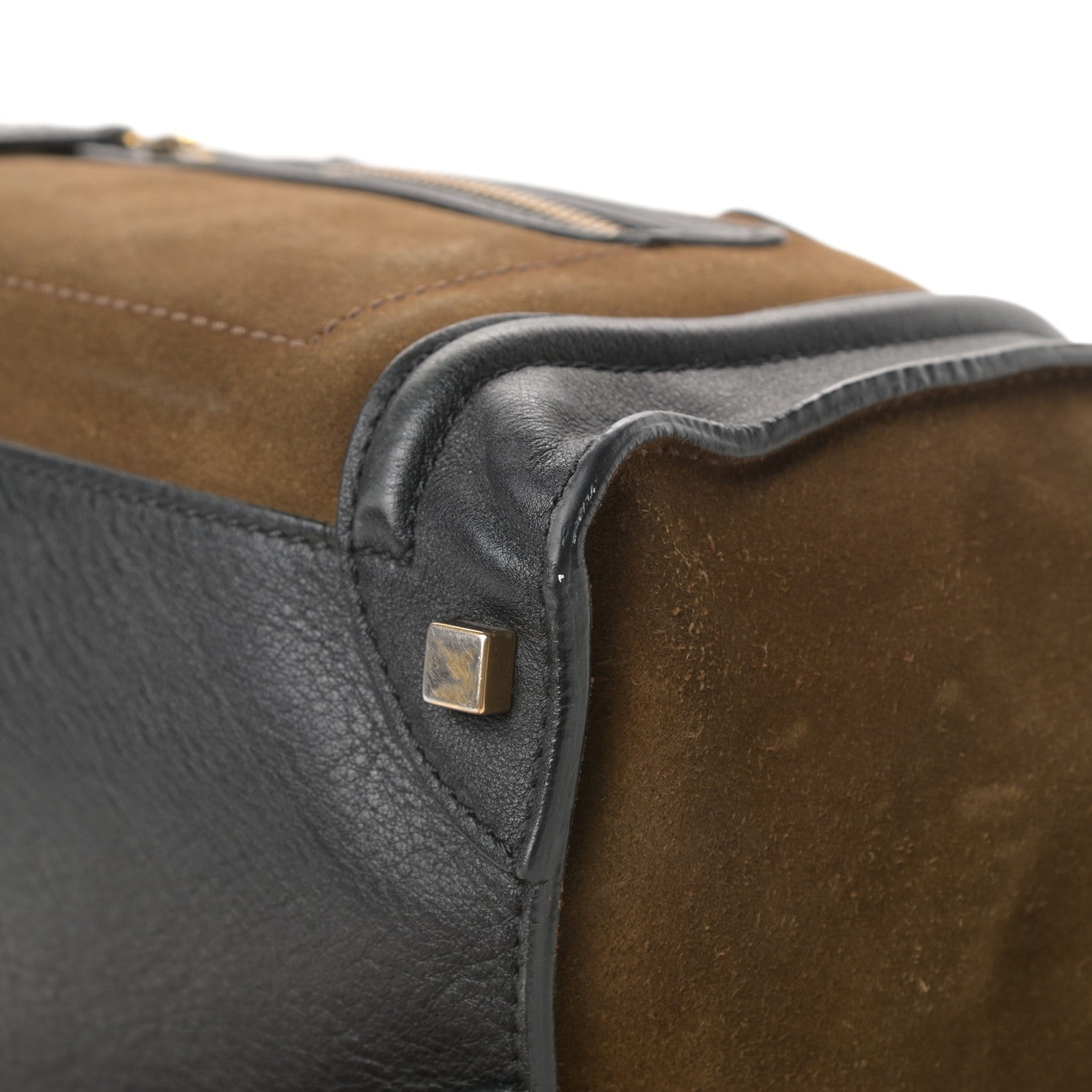 Celine Smooth Calfskin Suede Micro Luggage Olive 11 of 19