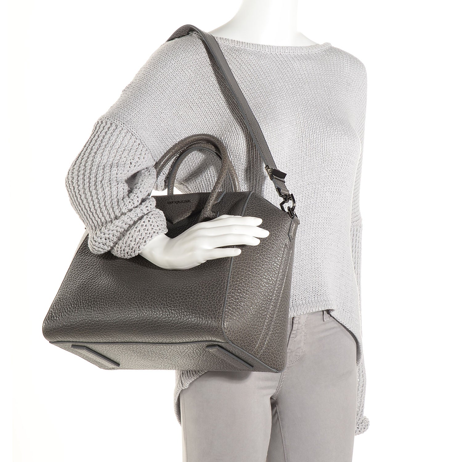 Givenchy Pebbled Calfskin Medium Antigona Grey 2 of 13