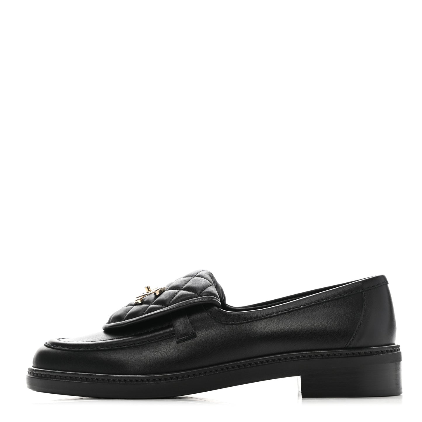 Lambskin Quilted CC Turnlock Loafers 39 Black