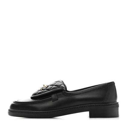 Chanel Lambskin Quilted CC Turnlock Loafers 39 Black 1 of 9
